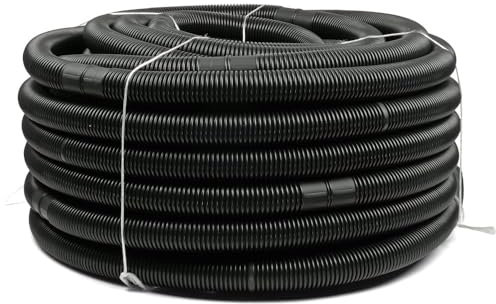 Poolschlauch Solar 6 m - UV-beständig & flexibel - 38 mm Durchmesser - Schwarzer Solarschlauch für effiziente Poolheizung