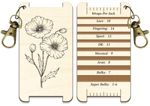 arricraft 1 Flower Calibro per ferri da maglia, Filato WPI Guide Gauge con Chiusura Filato di Legno Wrap Guide Board per Spinners Filati Strumenti di Misura All'uncinetto Accessori