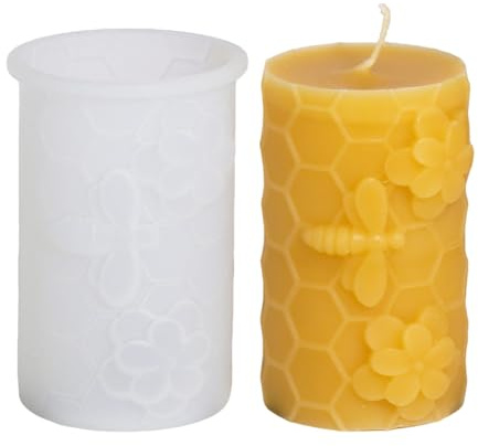 Moules en silicone en relief d'abeille et en nid d'abeille, bougie pilier 3D, moules à bougies en silicone, moules à bougies pour mouler, moules à mouler, moules à plâtre pour savon, plâtre (E)