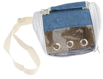 FewNvWa Leichte Transportbox für Kleintiere mit Transparentem Fenster für Wellensittiche, Unzertrennliche, Vogel Reisekäfig, Blau