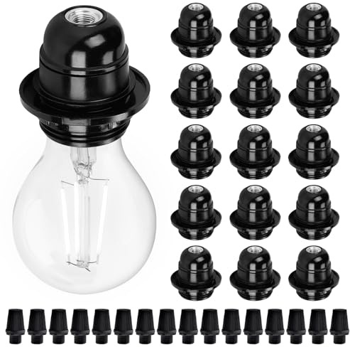 16 pezzi attacco E27 nero: 250 V 4 A plastica E27 portalampada, attacco con filettatura esterna vintage, per lampada da tavolo, lampada da terra
