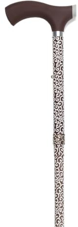 MAS QUE AYUDAS – Bastón para Mayores y Adultos Soft Touch, Aluminio, Extensible y Portátil, Altura Ajustable 76-99 cm, Puño de Silicona, Bastón para Caminar y Pasear, 300 g, Marrón