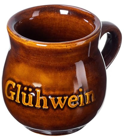 KADAX Bicchiere per vin brulé, 250 ml, 1 pezzo, tazza di argilla con manico per vin brulé, tazza in ceramica, tazze per vin brulé in argilla, tazze di Natale