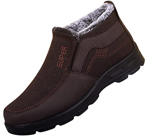 Generisch Botas de nieve para hombre de invierno con suela gruesa, antideslizantes, color sólido, diseño simple, cálidas, altas para deslizarse, a, 39 EU