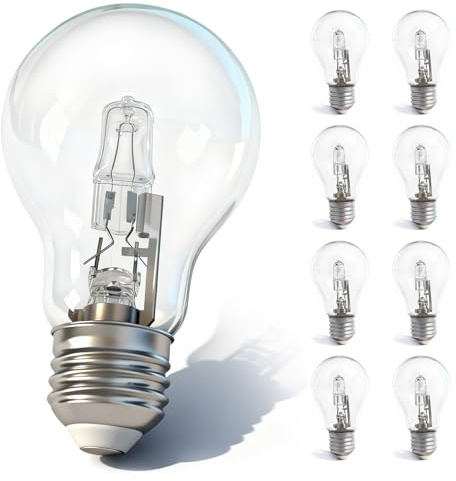 AHKWK Halogen Light Bulb 043168787963 78796 for E26 Thread Suitable 43 Watt A19 Bulb Types Replace 60 Watt Incandescent Light Bulb(8Pcs)