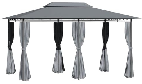 Tonnelle d'extérieur avec double toit robuste, boulons d'extension pour jardin, abri de pelouse – Tente de fête durable