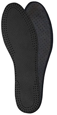 Plantillas de Cuero - Plantillas de Reemplazo para Botas o Zapatos de Hombre y Mujer - con Carbón Activado - Suelas Interiores Ideales para Tacones Altos y Sandalias, Negro (Hombre 42 EUR)