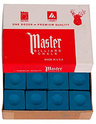 Master Lot de 12 craies de billard Bleu