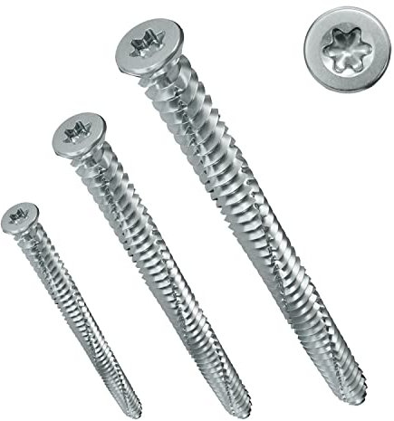Tornillos para marcos de ventanas de la marca Parco, con cabeza avellanada, Torx TX30, 100 unidades, Plateado, 604TOP75X112