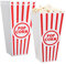 NOVELTY PLACE Plastic Red & White Striped Classic Popcorn Containers for Movie Night - 7.8 Tall x 3.8 Square (8 Pack)
