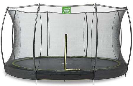 EXIT Toys Silhouette Bodentrampolin - ø366cm - Rundes Inground Gartentrampolin Outdoor für Kinder - Mit Sicherheitsnetz und Fußschutzsystem - Sicherer Einstieg - Gute Sprungkraft - Schwarz