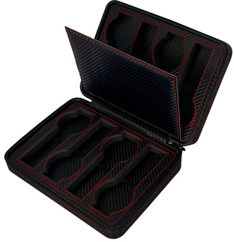 MR Maestro Relojero - Astuccio Porta 8 Orologi in Fibra di Carbonio PU | Contenitore Zip Viaggio | Cassetto Porta Orologi | Chiusura a Cerniera