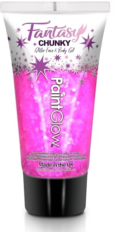 Chunky Holographic Glitter Face Gels 50ml - Cosmetic for Face, Body and Hair Essential Festival and Rave Beauty Makeup - Vegan All in 1 Fix Glue in a Ready (Flamingo Fiesta)