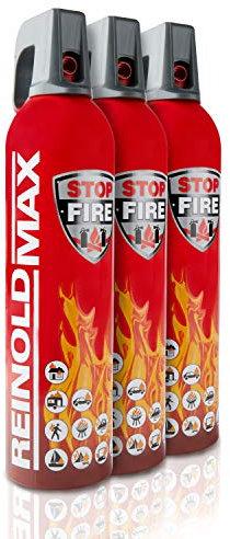 XENOTEC Premium Feuerlöschspray – 3er Set - 750ml – Stopfire – Autofeuerlöscher – REINOLDMAX – wiederverwendbar – geeignet für Fettbrände – 3 x 750g