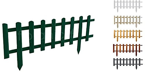 Floranica Clôture de jardin décorative en bois de pin 40 cm x 100 cm Vert Clôture avec Poteaux pour Jardin Clôture en piquets Clôture à planter Clôture en lattes