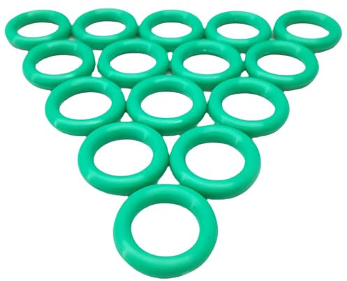 MACHSWON 50 Pcs Fluorine Rubber O-Rings Gasket Rubber Washer Round Sealing Ring 18mm OD 13mm ID 2.5mm Width FKM Gasket Rings Seal Grommets Green