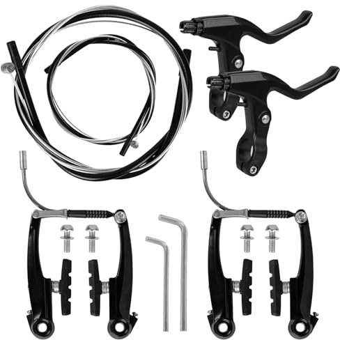 Corpower Fahrrad Bremsen Set V-Brake Universal Fahrradbremsen-Set Vordere und Hintere MTB Bremse, Bremsseile und Bremshebel Kit für Mountainbikes und Rennräder