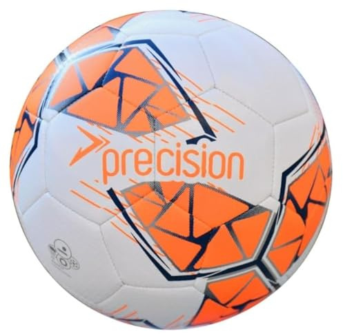 Precision Fusion Midi - Pallone da calcio ad alte prestazioni, resistente, in TPU cucito a macchina, foderato in EVA da 2 mm, leggero, 220 g, bianco, misura 2