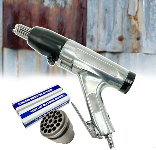 Scrostatore per Aghi + 3 Aghi x 180 mm (100 Pezzi) + Supporto per Aghi da 3 mm, scalpello a Getto Pneumatico per la rimozione della ruggine, scrostatore ad Aghi ad Aria per rimuove