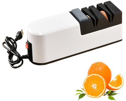 Xinlie Affilacoltelli Elettrico Affilacoltelli Professionale Affila Coltelli da Cucina Affilacoltelli Cucina per Coltelli a Lama Dritta Coltelli Seghettati,Coltelli e Forbici in Ceramica Modello USB