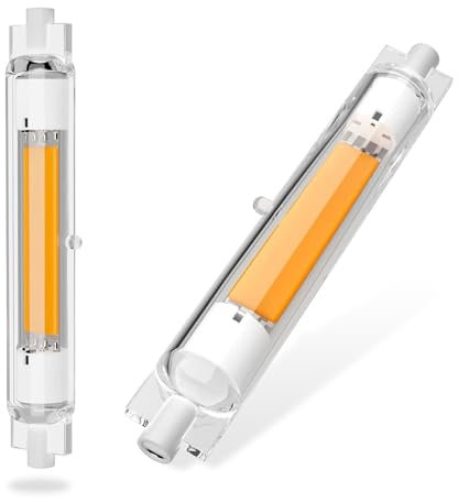 R7S LED 118mm Dimmbar, 30W R7S COB LED Lampen Ersatz für J118 300W Halogenlampen, Leuchtmittel R7S LED Warmweiß 3000K 3000LM, 360°Abstrahlwinkel LED Stab,Kein Flackern, AC 220-240V, 2er Pack