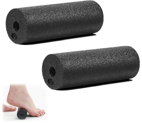 2 Pezzi Foam Roller, Rullo Massaggio Muscolare Mini Roller Pilates 15 x 5.3 CM Rullo Fasciale Piccolo Fitness per Yoga Schiena Colonna Vertebrale Massaggio Profondo(Nero)