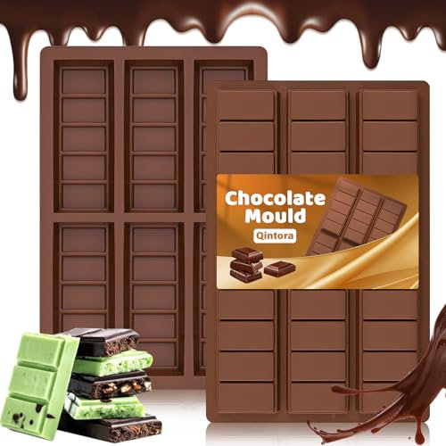 2 Pezzi Stampo per Tavoletta di Cioccolato, 12 pannelli Stampi Cioccolatin Extra Profondi, Stampo per Cioccolato in Silicone, Cioccolato Tavoletta, Chocolate Moulds Silicone Mold, Senza BPA