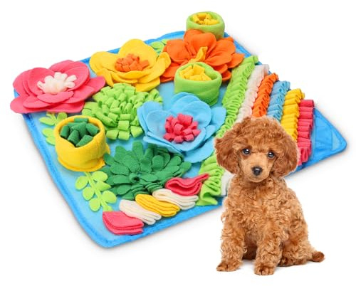 Ankilo Alfombra para olfatear para Perros, Alfombra de Comida, Alfombra de Entrenamiento Lavable, Juguete Interactivo para Perros, Alfombra de Juego para Perros pequeños, 39 x 39 cm