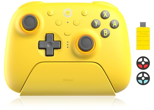 LONGYI 8Bitdo Ultimate 2 Controller Bluetooth con Joystick TMR per Switch, PC Windows, Controller di Gioco con Grilletti Commutabili ad Effetto Hall/Tattili, Anello Luminoso RGB, Base di Ricarica
