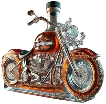 300ml Whisky Dekanterflasche, Kunststatue, 3D Whiskys Weinflasche in Motorradform, neuartiger Whisky Dekanter aus Glas, kreative leere Weinflaschen zur Aufbewahrung von Spirituosen