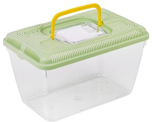 URBNLIVING Plastic Reptile Terrarium Transport Box | Snake, Spider, Tarantula & Insect Carrier | Small Animal & Fish Tank Container - Green
