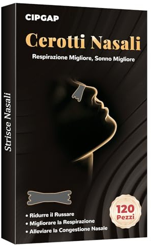 CIPGAP 120 Pezzi Cerotti Nasali Premium Cerotto Nasale antirussamento, Nasal Strips Nose Strips, tenuta extra per lo sport e migliore qualità del sonno, Alivia la congestione nasale (Nero)