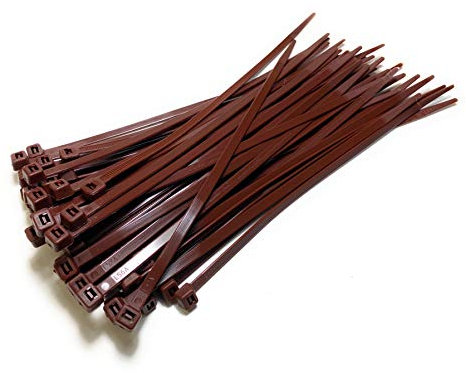 Juego Bridas de Plastico para Cables 4,8mm x 300mm / marrón / 50 Piezas
