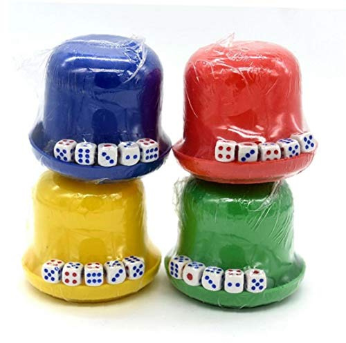 AMOYER Plastic Dice Cup with Tray Shaker Dice Box for Ktv Bars Parties Entertainment Events(random Color)