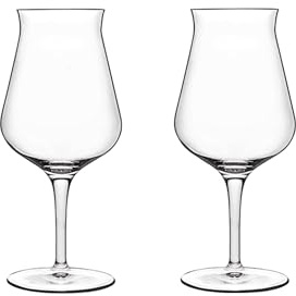 Luigi Bormioli Birrateque 14.25 oz Tester Beer Glasses (Set of 2) - Craft Beer Glasses for Enhance Aromas & Flavors, Laser-Cut Rims, Foam Control - Made in Italy, Dishwasher Safe