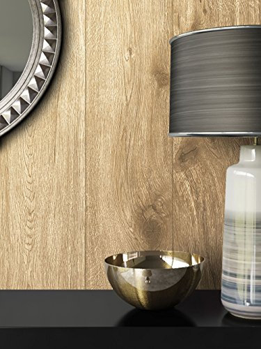 Newroom Papier peint Beige Poutre en Bois Intissé - Maison de Campagne Marron Bois Bandes Nature