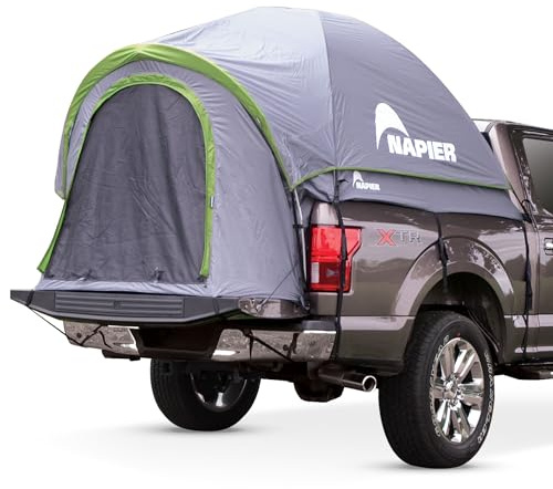 Napier Backroadz Truck Tent | Pickup Truck Bed Camping Tent | Rainfly for Water Protection | Sturdy and Spacious 2-Person Truck Tent | Easy 10-Minute Setup | Gray/Green