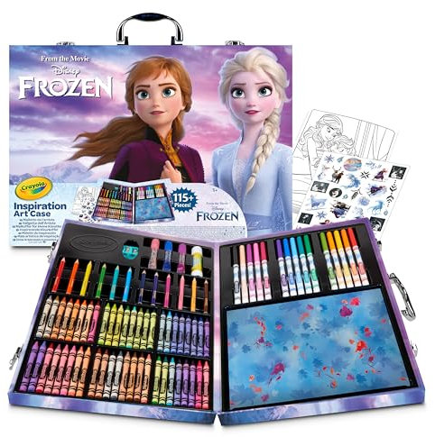 Crayola Disney Frozen 2 Malkoffer Für Kinder Mit Buntstiften, Filzstiften Und Wachsmalkreiden, 115-teiliges Malset, Farbstifte Set Zum Malen, Schreiben Und Zeichnen, Malstifte Ab 3 Jahre