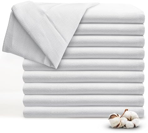 RUVANTI 10 Pack Birdseye Flat-Fold Cloth Diapers for Babies, 100% Cotton Extra Large Reusable Diapers, Baby Burp Cloths