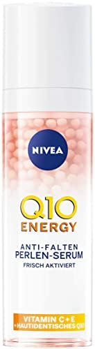 NIVEA Q10 ENERGY Anti-Falten Perlen-Serum (30 ml), Gesichtsserum mit 100% hautidentischem Q10, Vitamin C und Vitamin E, Serum für strahlendere und gestraffere Haut
