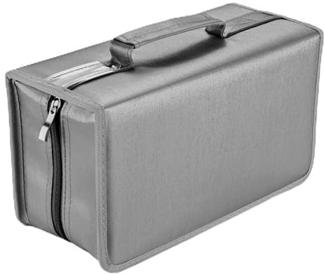 UENTIP CD Aufbewahrung,160 Kapazität Nylon CD Taschen Aufbewahrung CD Mappe,cd Buch aufbewahrung für Auto Home Travel (Grau)