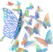 SPEETH 60 Pcs 3D Autocollants Muraux Papillon Argent, Décorations Holographiques Avec Ensemble de 5 Style Fait Par L'homme de Papier Décoratif Murales Pour La Maison