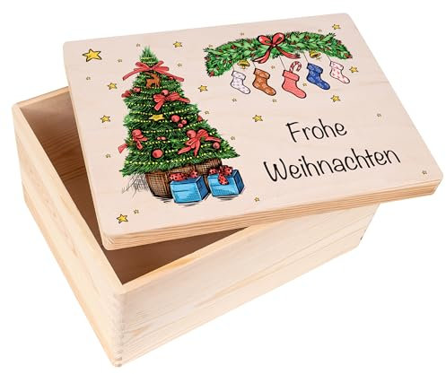 Creative Deco Weihnachtsgeschenke Personalisiert Holzkiste | Personalisierte Wunschtext Weihnachten Geschenke | Dein Eigener Wünsche Text Individuelle Geschenk | Weihnachtsdeko | Für Frauen, Männer