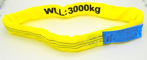 B teurobrecher - Rundschlingen 3t 3000 kg Umfang Hebebänder Hebeschlingen ENorm1492-2 gelb (4 m Umfang)