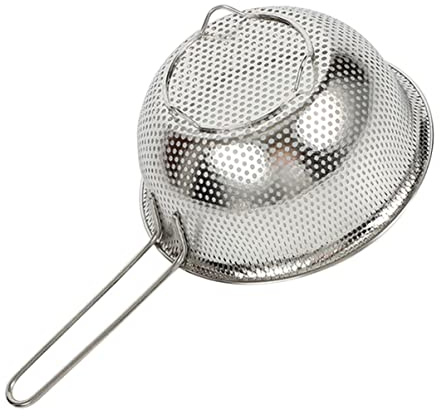 CanEve Stainless steel Net Spoon Pasta Cleaning Sieve Frying Fries cm Mini Rice Strainer Sieve: Presentation Long Home Kitchen Micro- Oil Basket Slotted Accessory and Shrimps Food Noodles Foldable mes