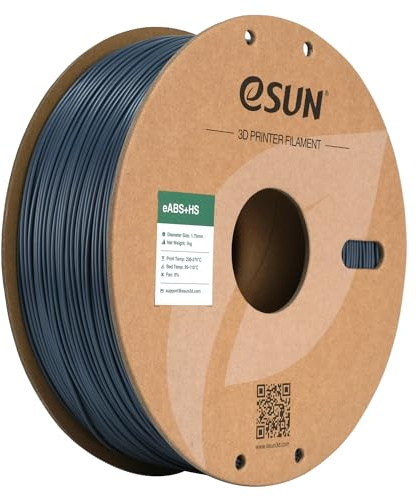 eSUN ABS+ Filament 1.75mm, ABS+HS Hochgeschwindigkeits 3D Drucker Filament Schnelligkeit ABS Plus, Maßgenauigkeit +/- 0.03mm, 1KG Spule (2.2 LBS) für 3D High Speed Drucker,Grau