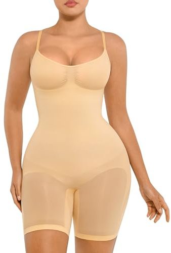 Feelingirl Sömlösa Shapewear för Kvinnor Overbust Bodysuit Mage Kontroll Helkroppsformare Tummy Away Höftlyft med Justerbar Rem