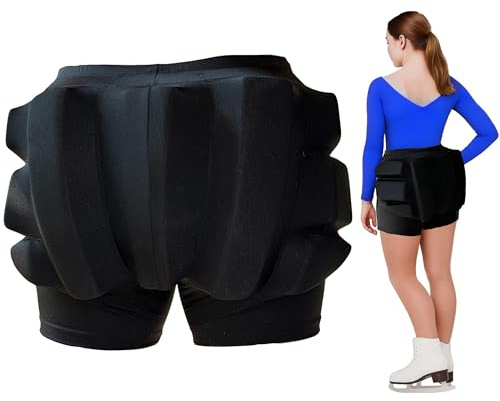 CRS Cross Extra Thick Padded Figure Skating Shorts. Double Thickness Crash Pad Pants for Roller, Inline, Ice Skating. Fall Impact Protection for Butt, Hips, and Tailbone (1.5 inch, Ladies Small)