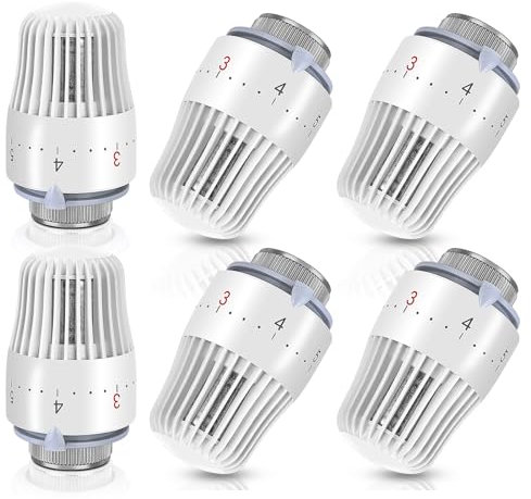 Mitening Heizungsthermostat Heizkörperthermostat Thermostatkopf Heizungsregler: 6 Stück Heizkörperventil M30x1,5, Heizung Thermostatkopf, Thermostatventil Heizkörper Ersatzkopf für Zuhause Büro