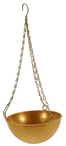 Sosoport Hängender Topf Gartentöpfe u Pflanzkörbe Zimmerpflanze Hängende Körbe Terrakotta-töpfe Pflanzen Drinnen Im Freien Blumentöpfe Drinnen Balkontopf Hochbeet Im Garten Golden Plastik